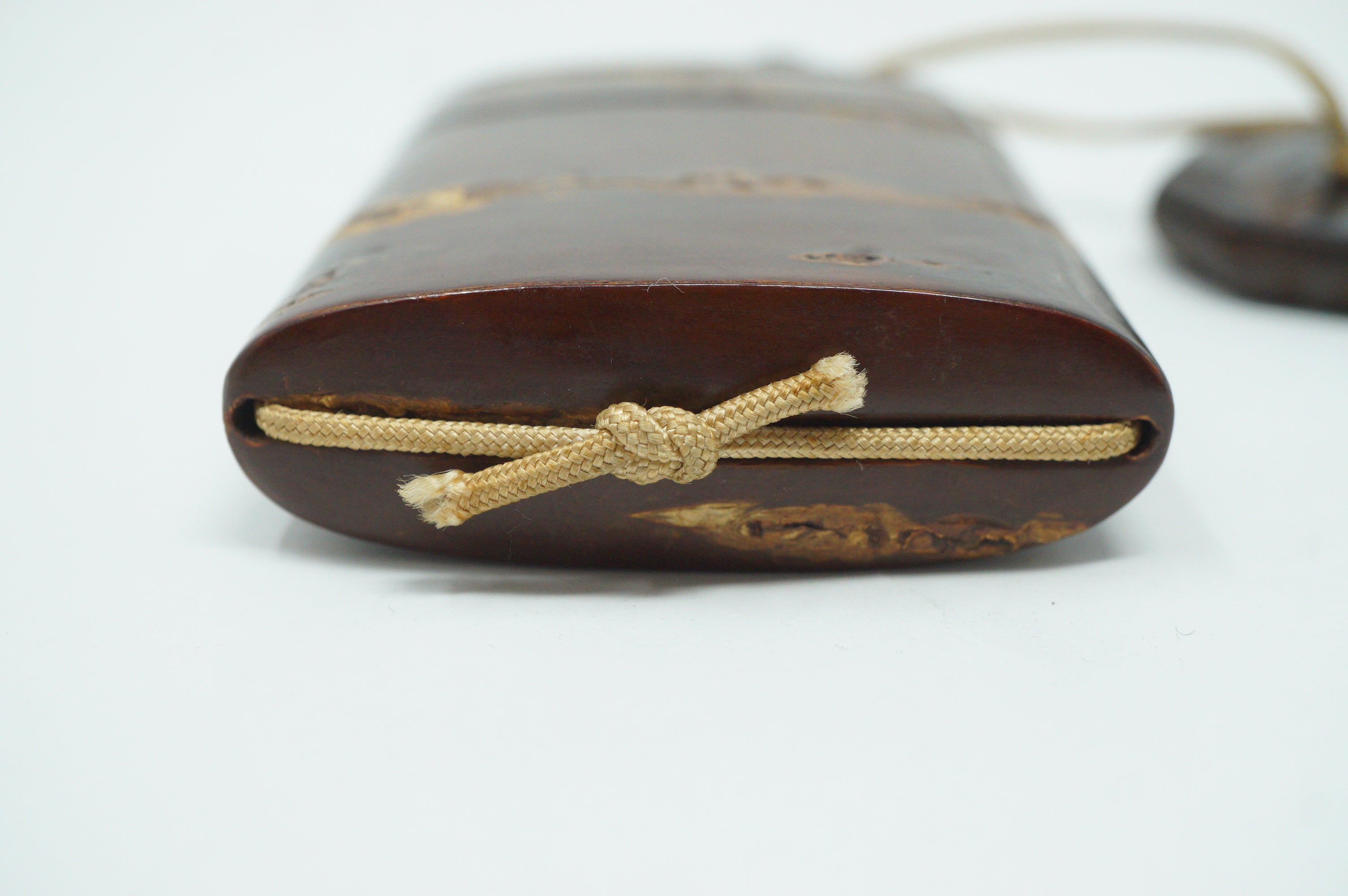 Japanese Vintage Cherry Wood Inro Netsuke & Wooden Ojime Sagemono from Japan 0331G1