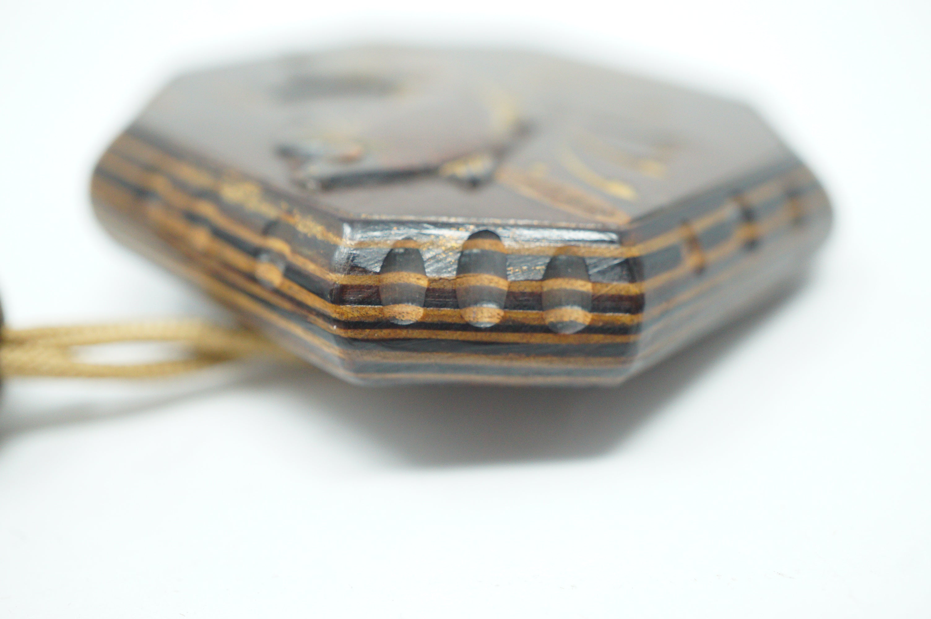 Japanese Vintage Cherry Wood Inro Netsuke & Wooden Ojime Sagemono from Japan 0331G1