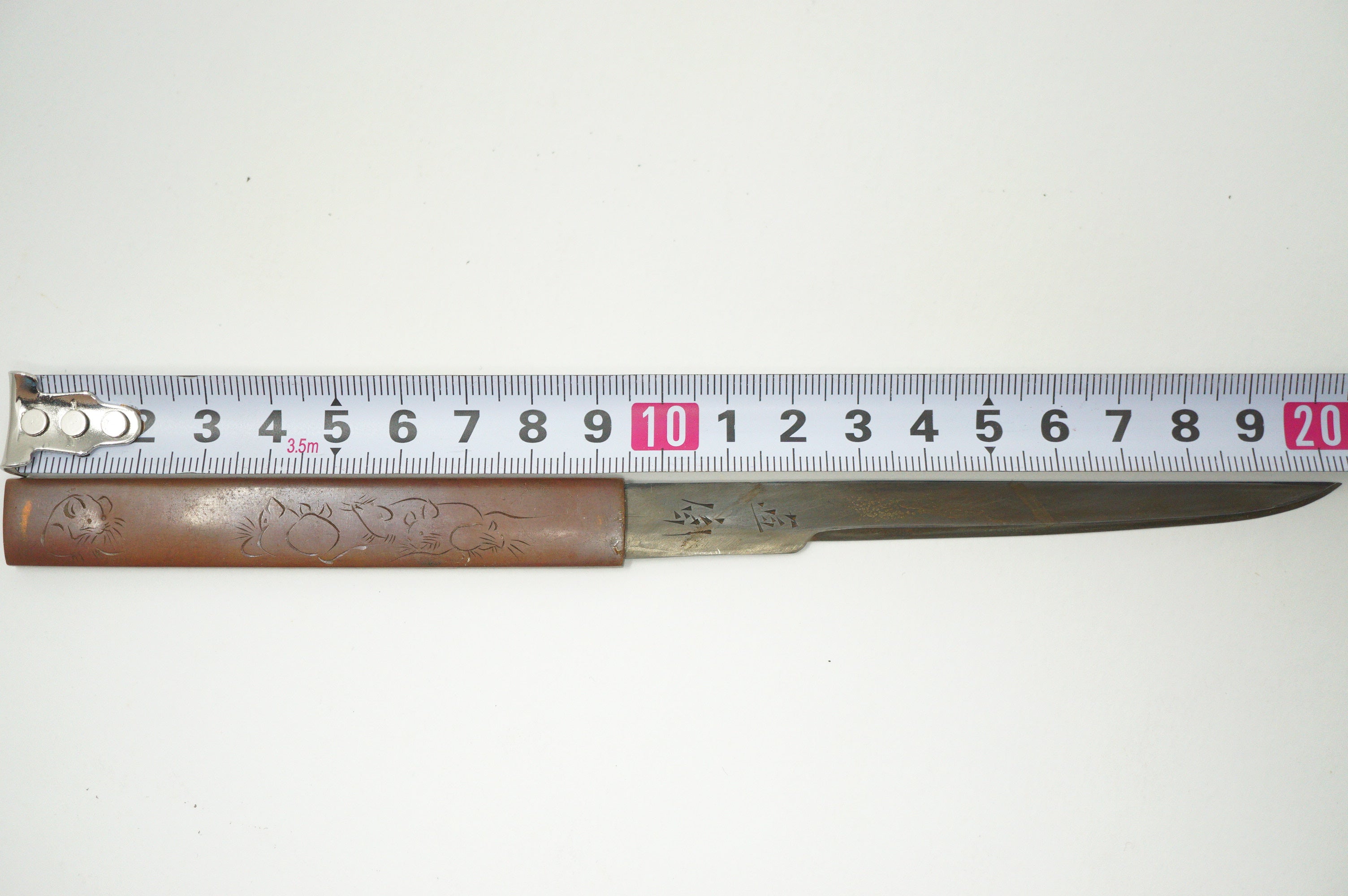Antique Kozuka Knife with Mouse Design & Signed 0608D1