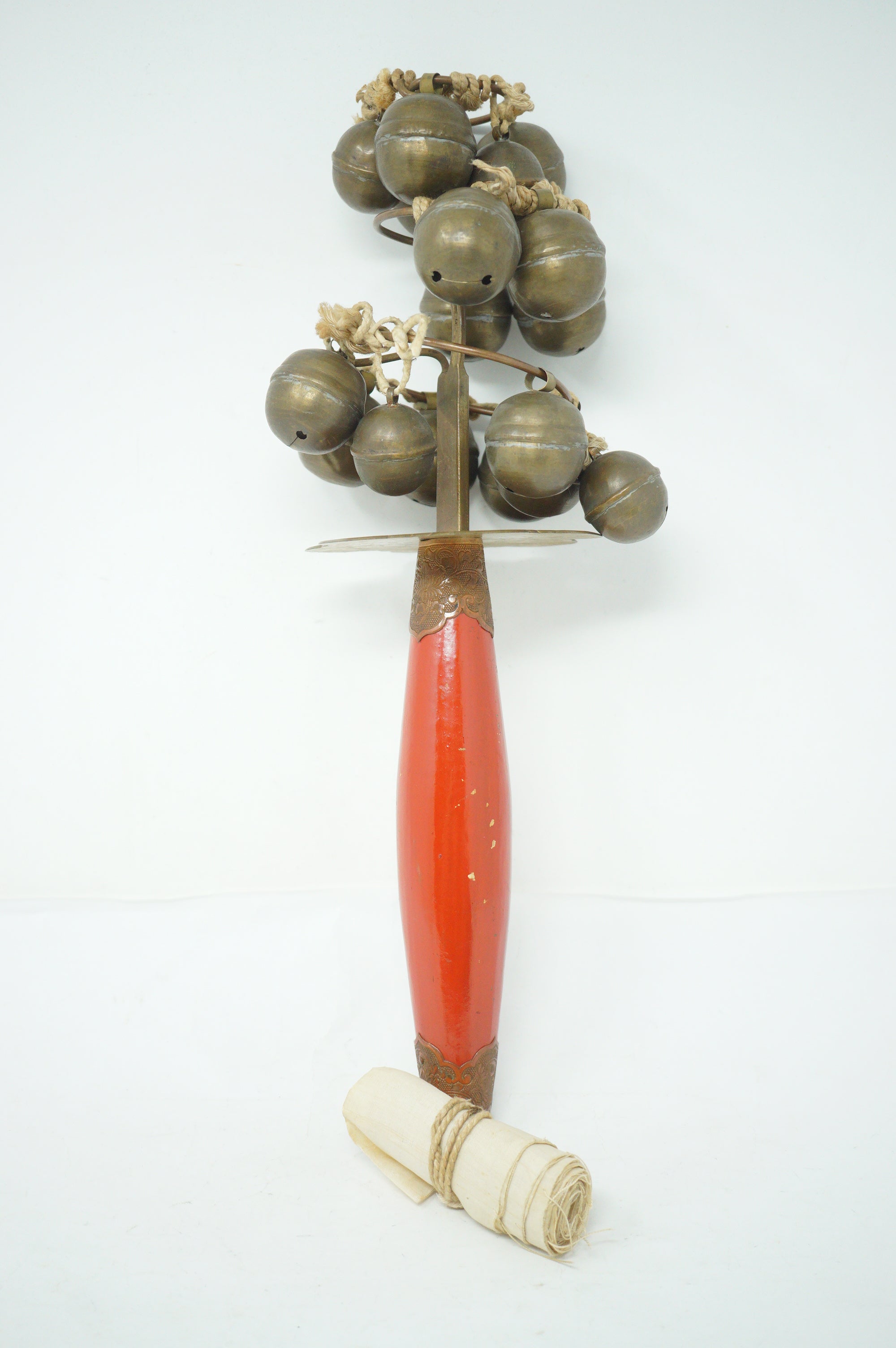 Japanese Kagura-suzu Ritual Bell - Shinto Shrine Miko Dance Instrument 0422G1