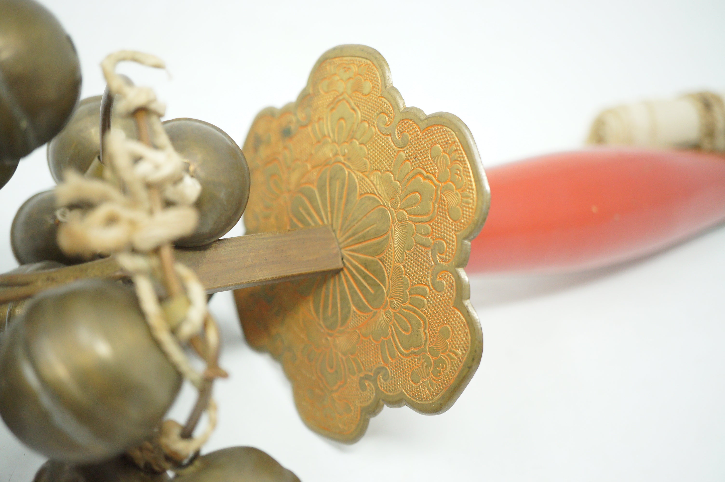 Japanese Kagura-suzu Ritual Bell - Shinto Shrine Miko Dance Instrument 0422G1