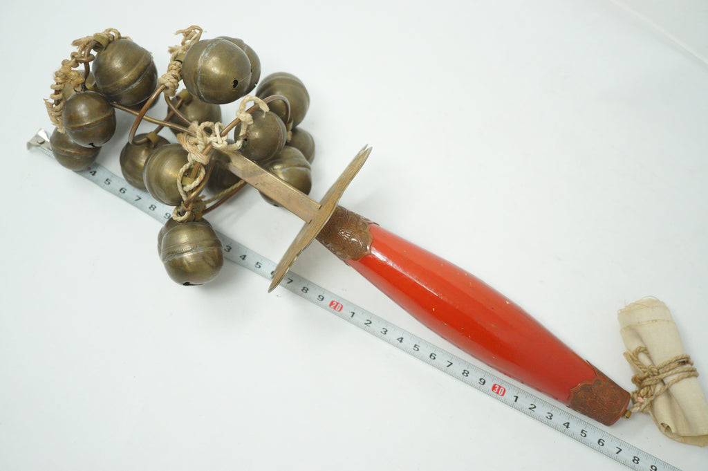 Japanese Kagura-suzu Ritual Bell - Shinto Shrine Miko Dance Instrument 0422G1