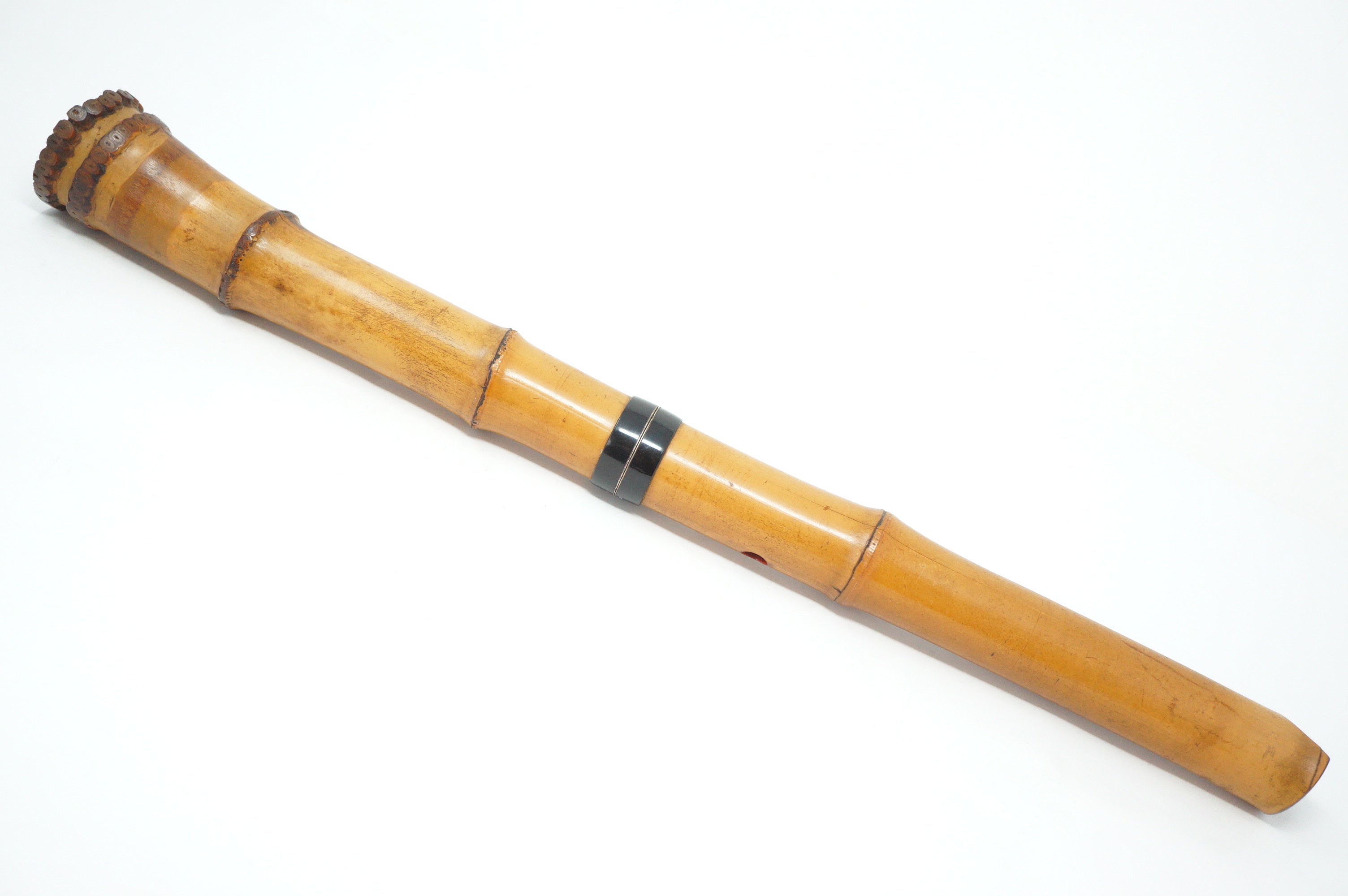 Japanese Shakuhachi Bamboo Flute Signed in Original Bag Vintage from Japan 1208D1