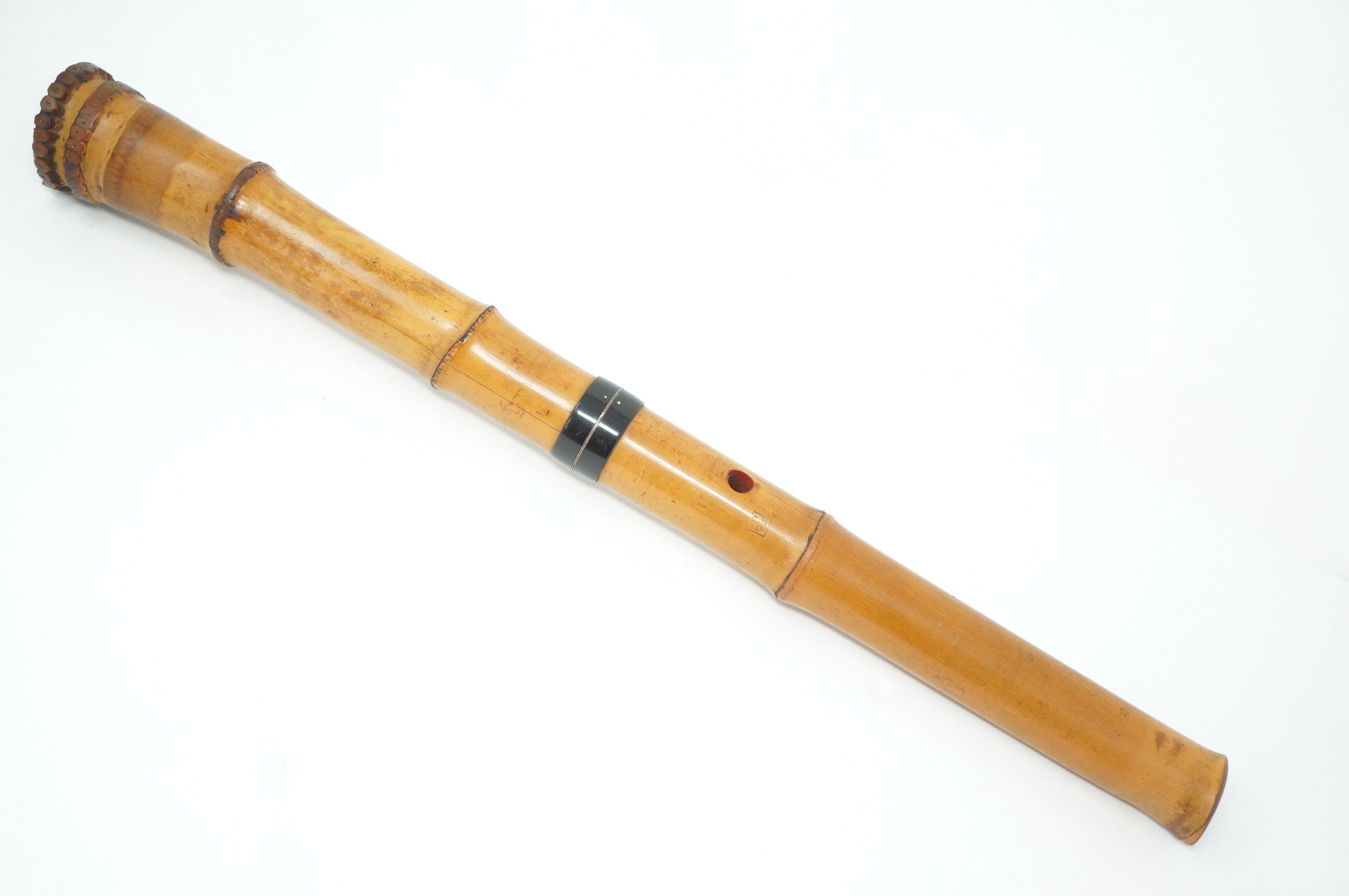 Japanese Shakuhachi Bamboo Flute Signed in Original Bag Vintage from Japan 1208D1