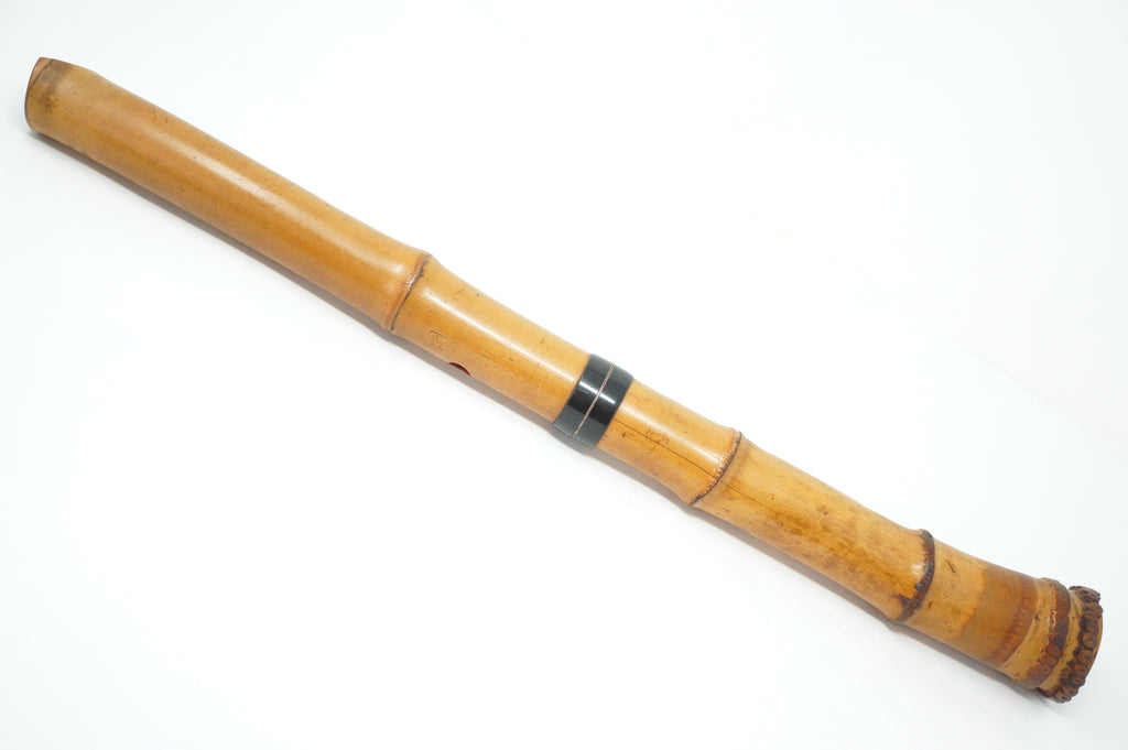 Japanese Shakuhachi Bamboo Flute Signed in Original Bag Vintage from Japan 1208D1