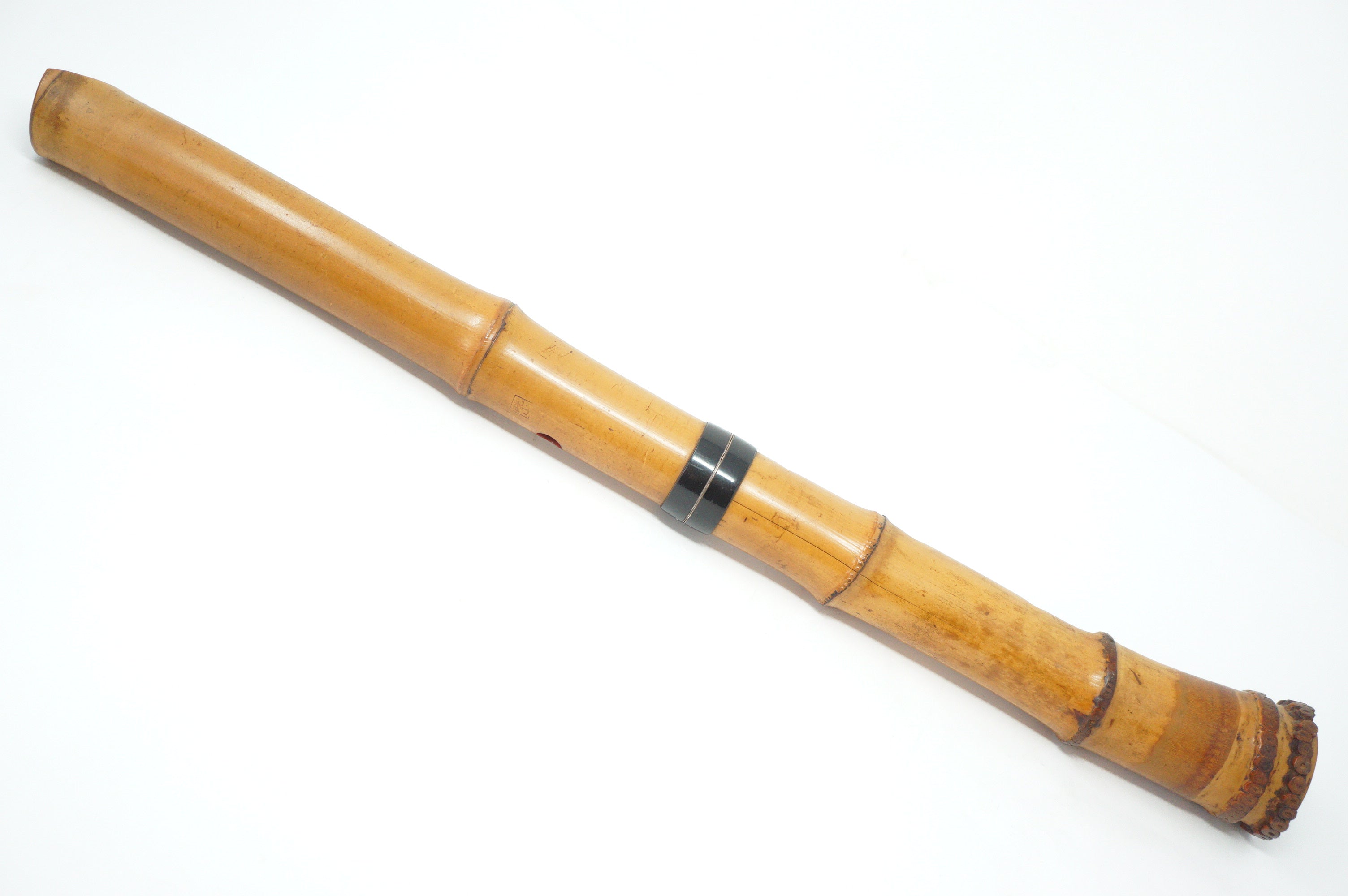 Japanese Shakuhachi Bamboo Flute Signed in Original Bag Vintage from Japan 1208D1