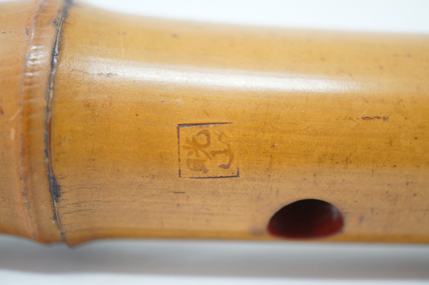 Japanese Shakuhachi Bamboo Flute Signed in Original Bag Vintage from Japan 1208D1
