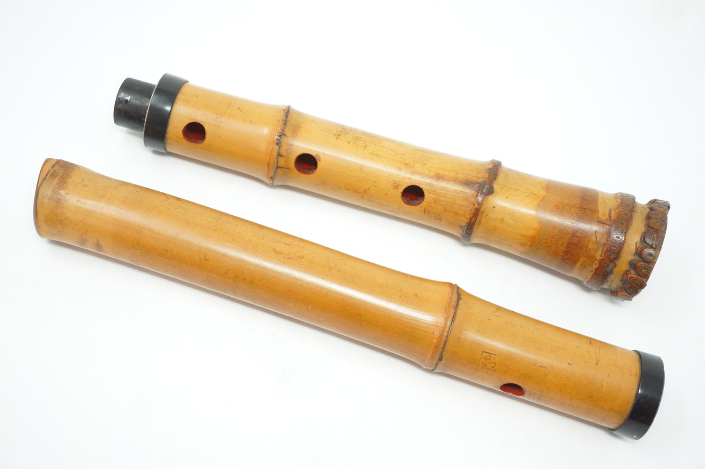 Japanese Shakuhachi Bamboo Flute Signed in Original Bag Vintage from Japan 1208D1