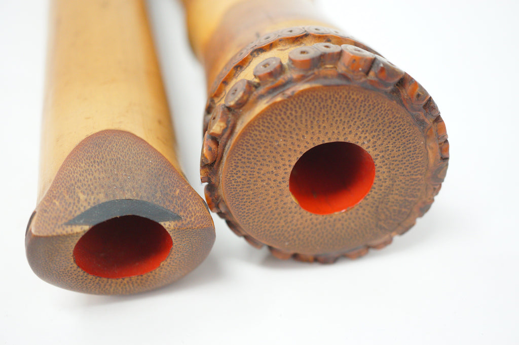 Japanese Shakuhachi Bamboo Flute Signed in Original Bag Vintage from Japan 1208D1
