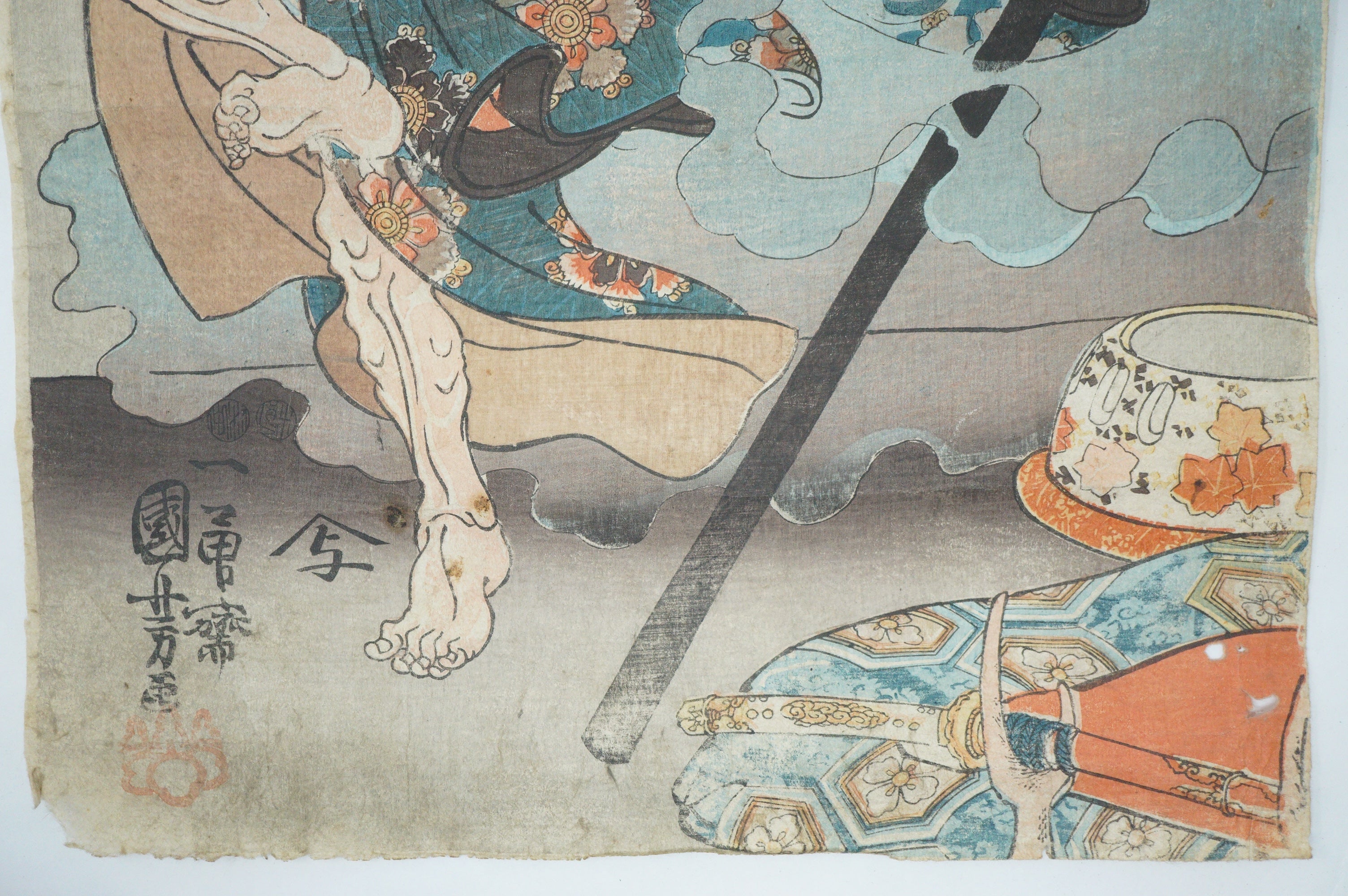 Japanese Woodblock Print Original by Utagawa Kuniyoshi -Yamakawa Danjiro- from Japan 0730F1