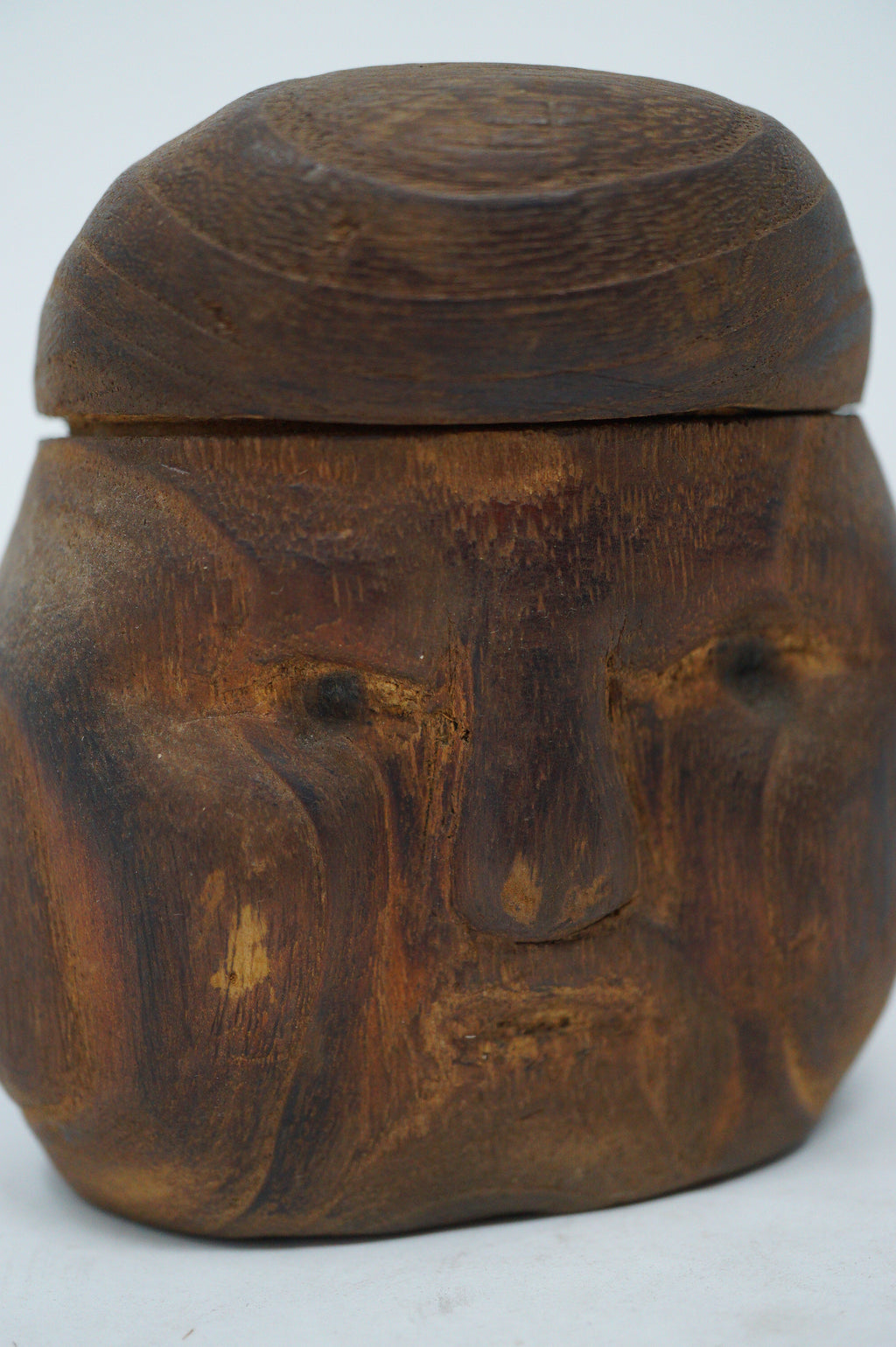 Japanischer Inro-ähnlicher Behälter mit einer Kammer Vintage Woodcraft aus Japan 1227D20