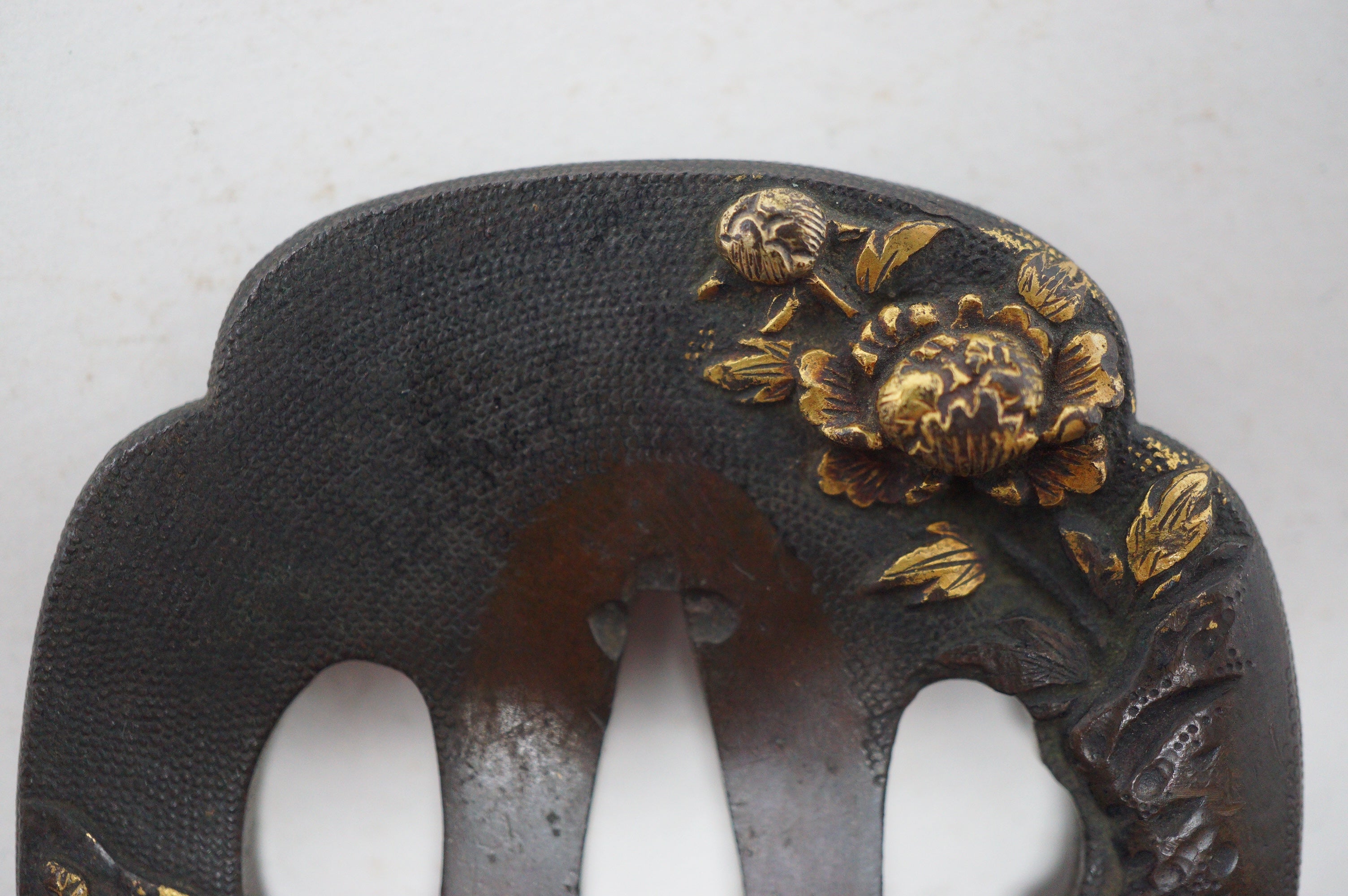 Japanese Copper Tsuba Sword Guard for Wakizashi Swords Original with Shishi Lion-Dog Design 0901F20