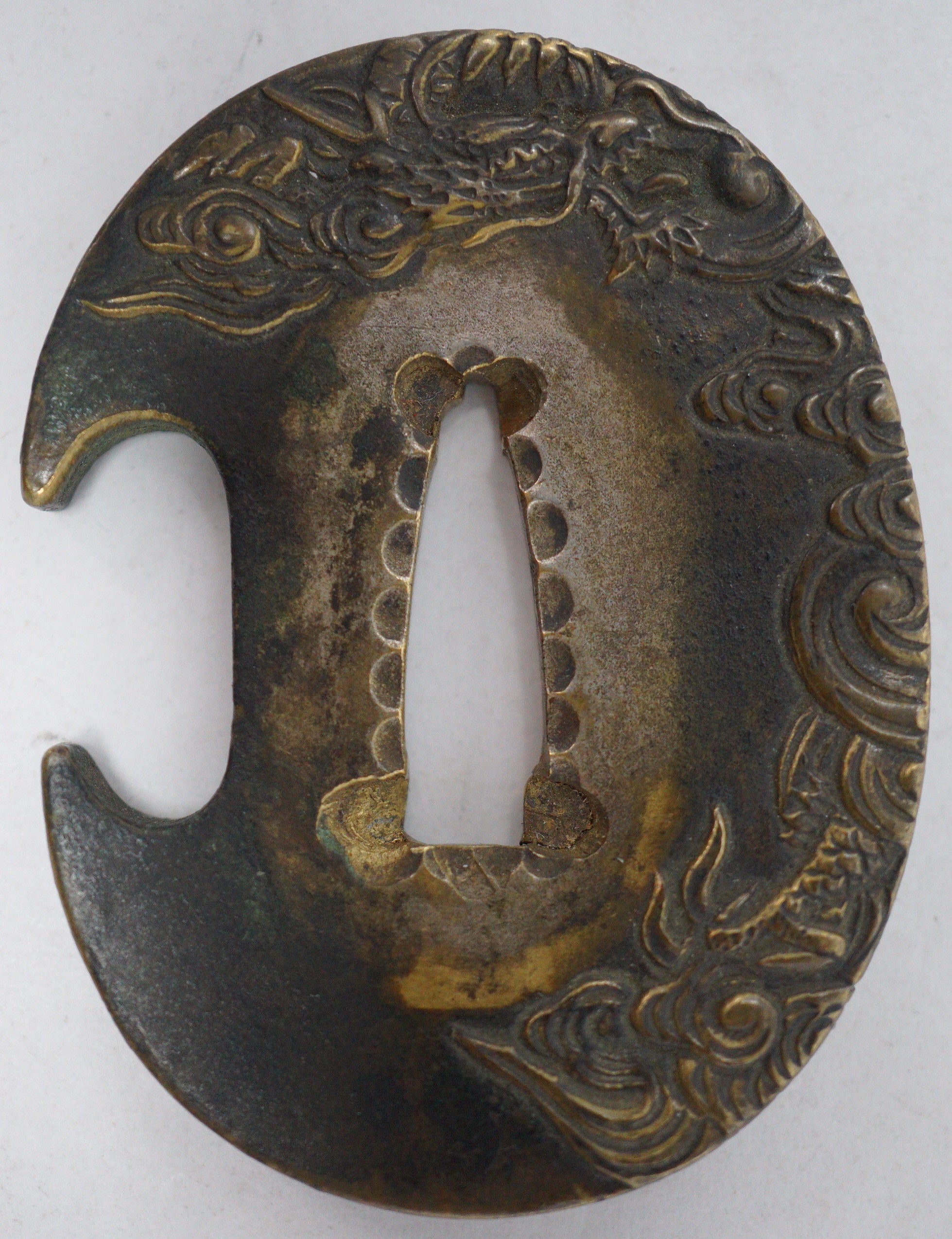 Japanese Dragon-Designed Tsuba Guard for Katana or Wakizashi Sword fro ...