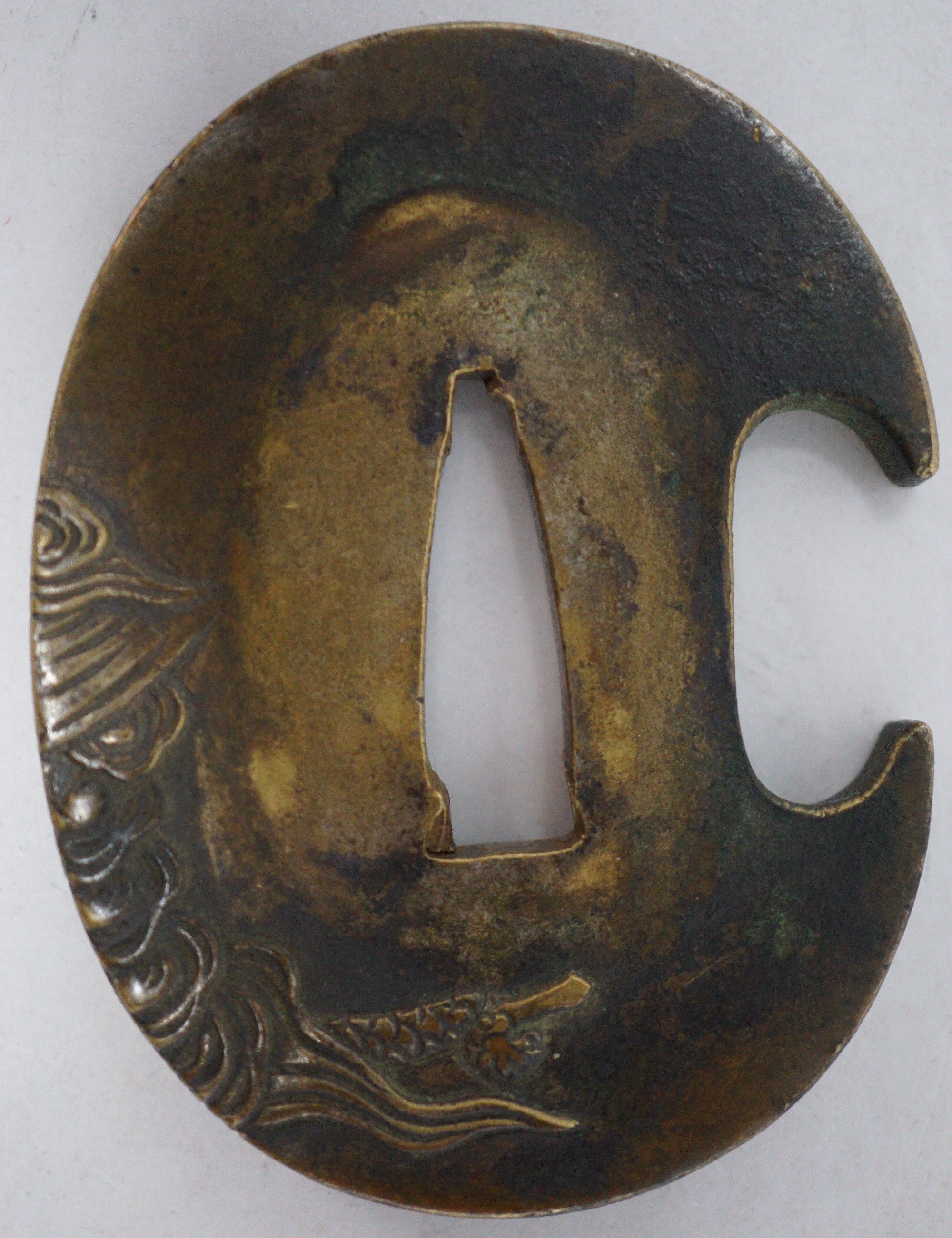 Japanese Dragon-Designed Tsuba Guard for Katana or Wakizashi Sword from Japan 0228E21