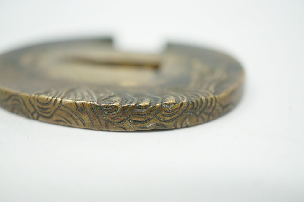 Japanese Dragon-Designed Tsuba Guard for Katana or Wakizashi Sword from Japan 0228E21