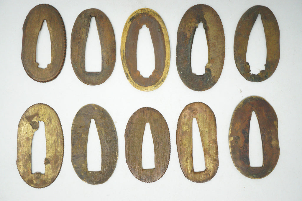 Japanese Seppa Washer Collection x10 Original Sword Parts from Japan 1214D22