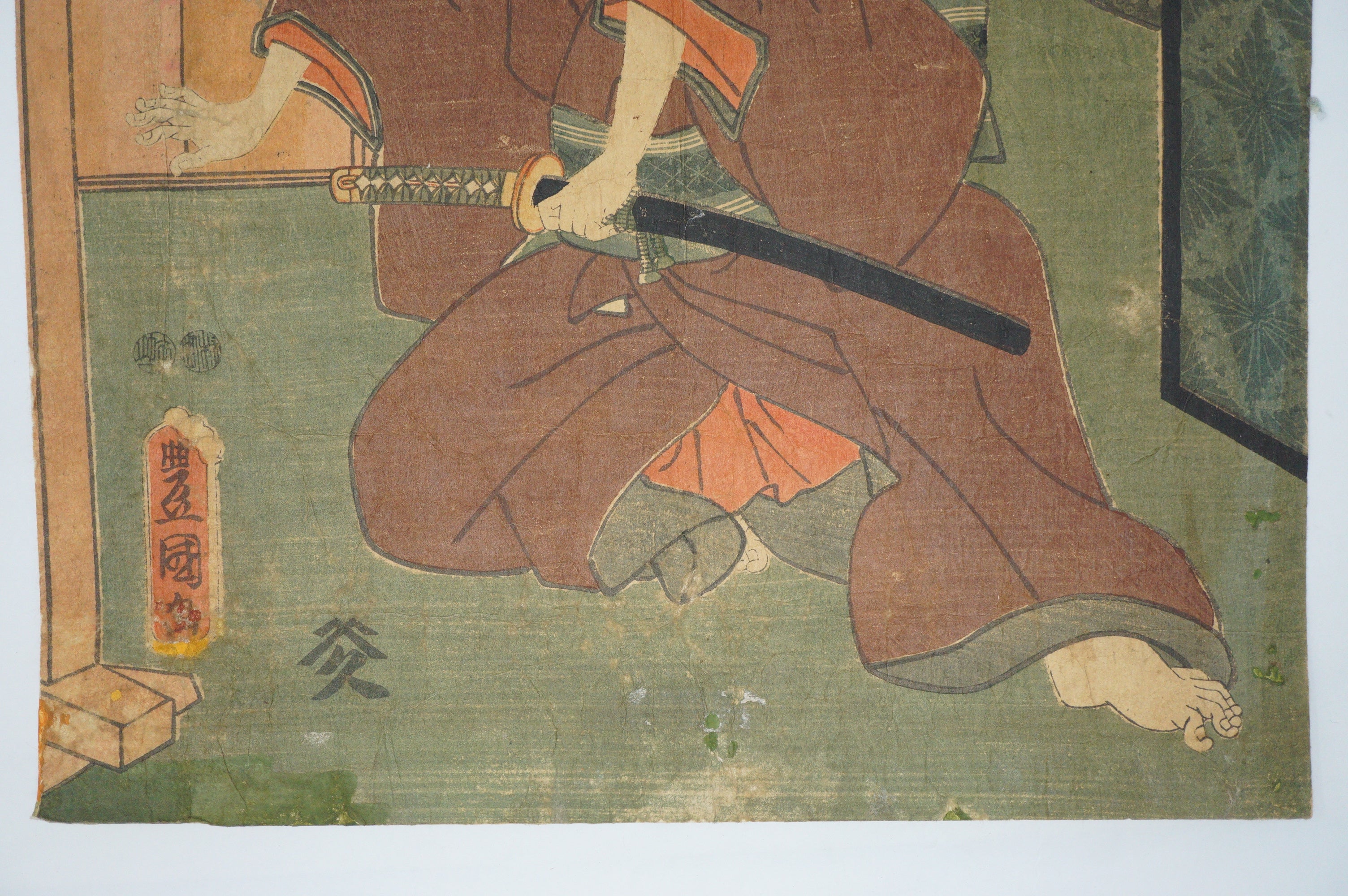 Japanischer Holzschnitt Edo Original von Utagawa Kunisada -Schauspieler- aus Japan 0625E21