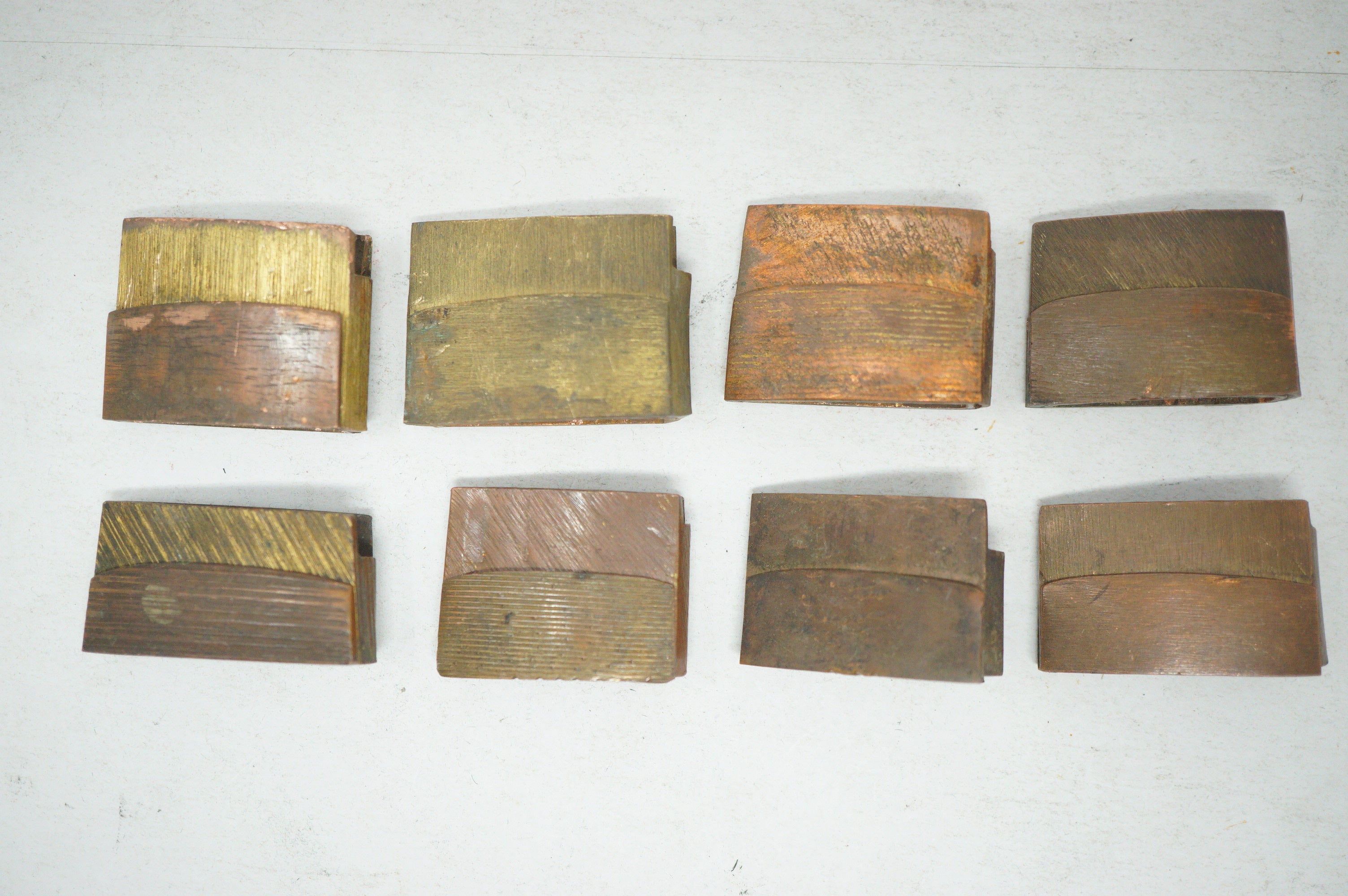Antique Japanese Niju Habaki Double Tier Copper Collar Fittings 8pc 0623G23