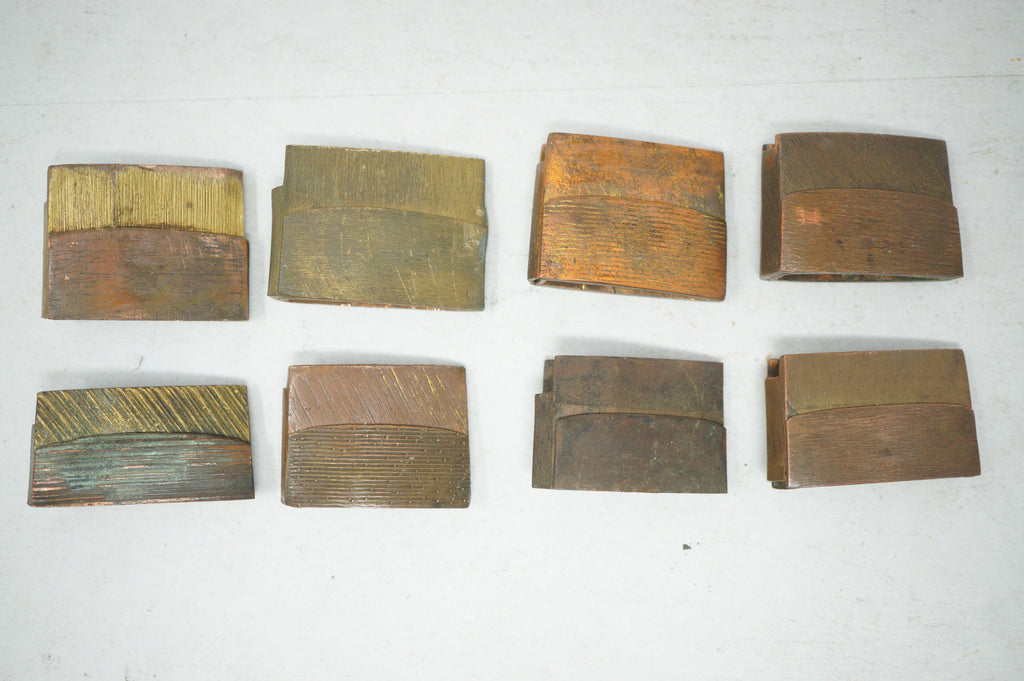 Antique Japanese Niju Habaki Double Tier Copper Collar Fittings 8pc 0623G23