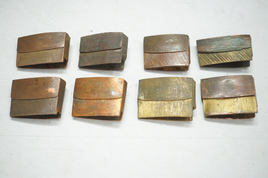 Antique Japanese Niju Habaki Double Tier Copper Collar Fittings 8pc 0623G23