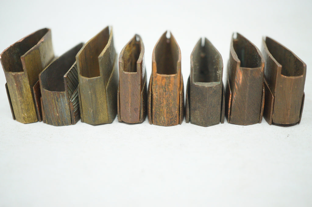 Antique Japanese Niju Habaki Double Tier Copper Collar Fittings 8pc 0623G23