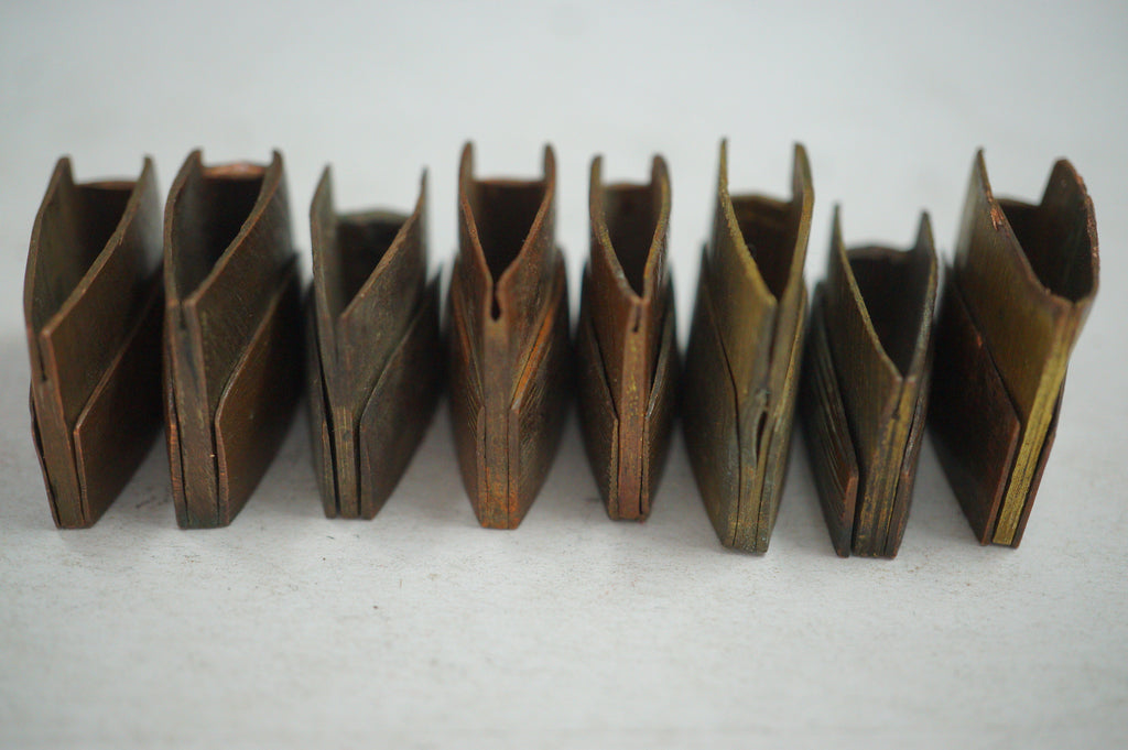 Antique Japanese Niju Habaki Double Tier Copper Collar Fittings 8pc 0623G23