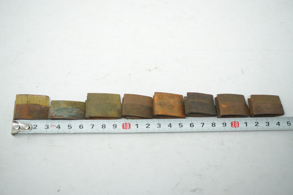 Antique Japanese Niju Habaki Double Tier Copper Collar Fittings 8pc 0623G23
