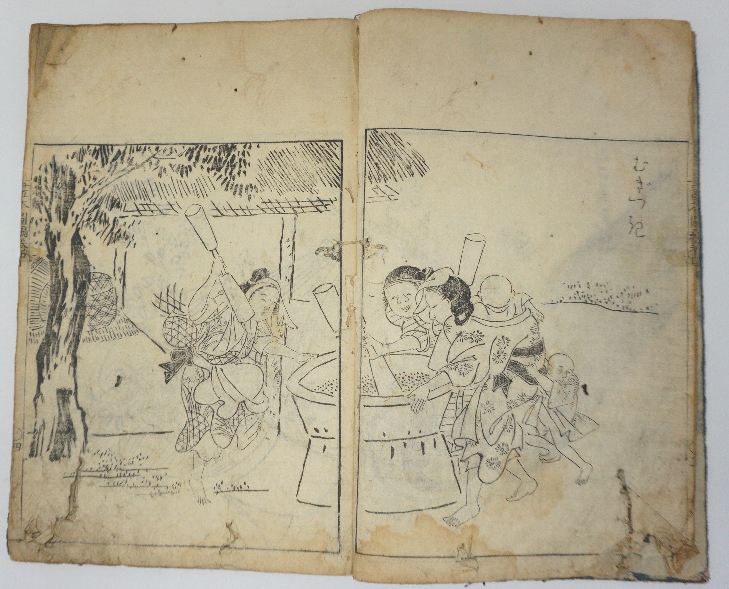 Antique Illustrated Book Set with 60 detailed Images Meiji Era Original by Ichicho Ei 0822D23
