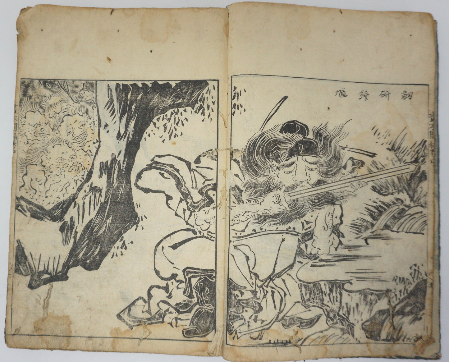 Antique Illustrated Book Set with 60 detailed Images Meiji Era Original by Ichicho Ei 0822D23