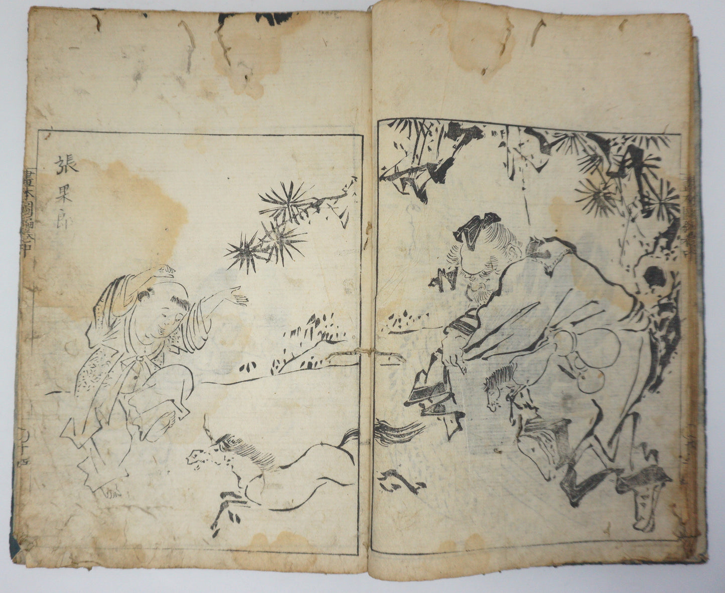 Antique Illustrated Book Set with 60 detailed Images Meiji Era Original by Ichicho Ei 0822D23