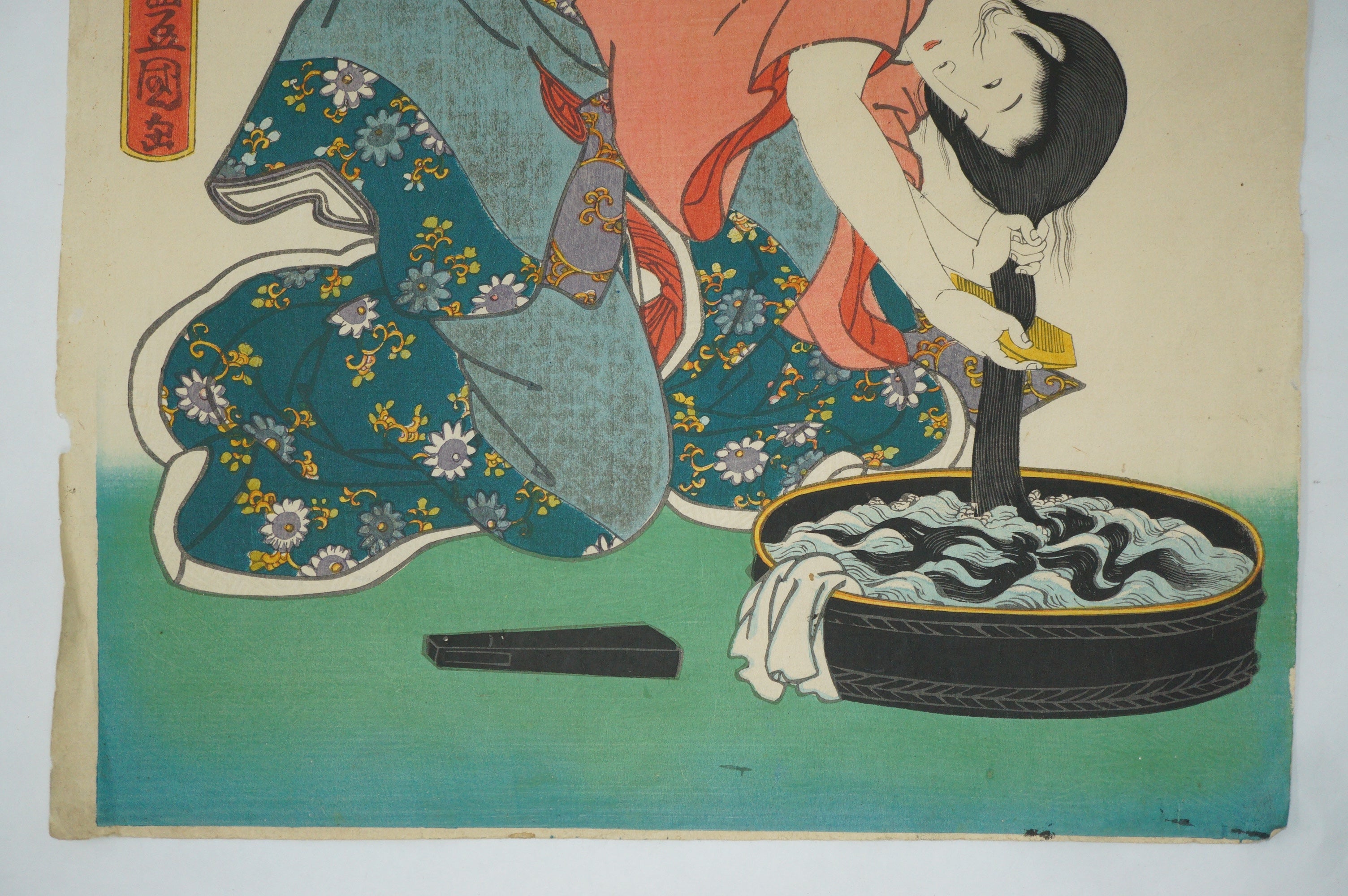 Japanischer Holzschnitt 1862 Original von Utagawa Kunisada aus Japan 0217F23
