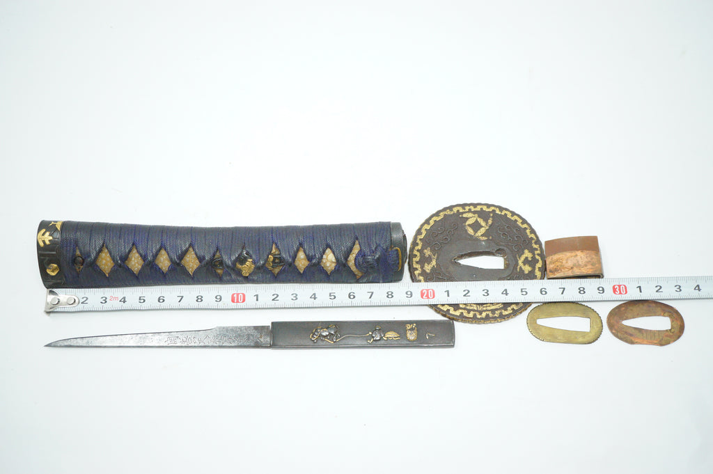 Japanese Wakizashi Sword Antique Original Saya Tsuka Tsuba Kozuka from Japan 0428F24