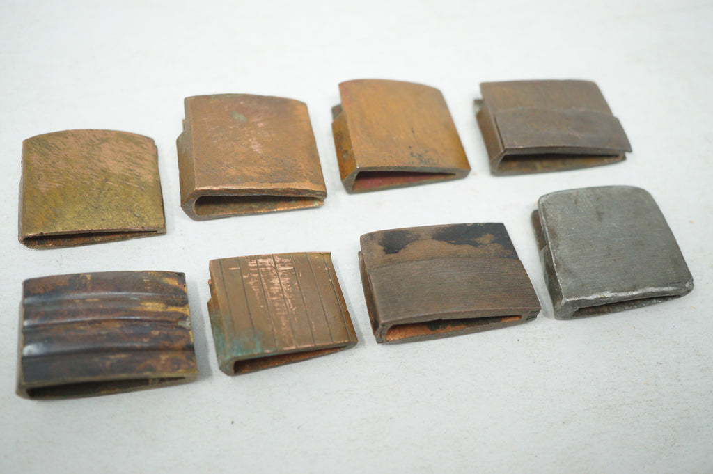 Lot of 8 Antique Japanese Habaki Mixed Styles Copper Alloy Collar Fittings 0623G24