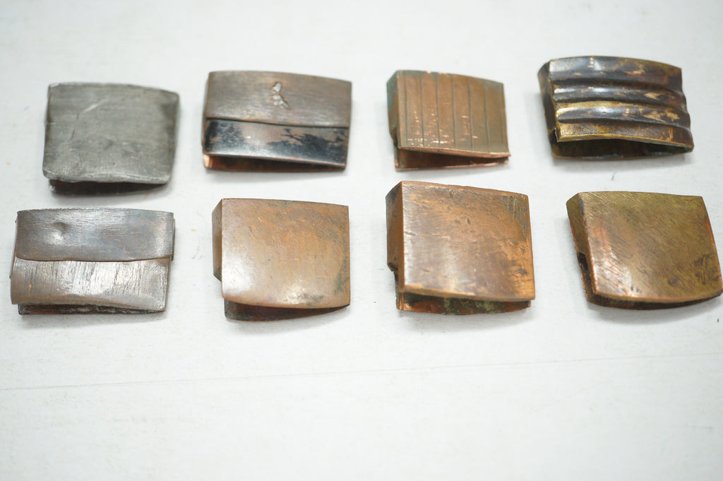 Lot of 8 Antique Japanese Habaki Mixed Styles Copper Alloy Collar Fittings 0623G24