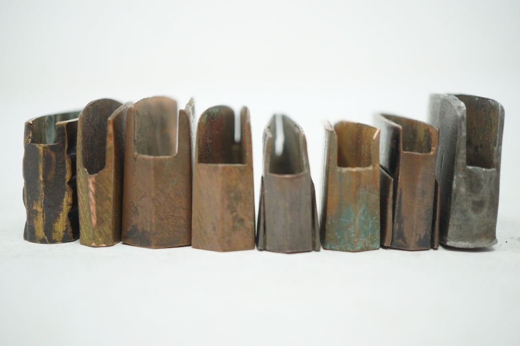 Lot of 8 Antique Japanese Habaki Mixed Styles Copper Alloy Collar Fittings 0623G24
