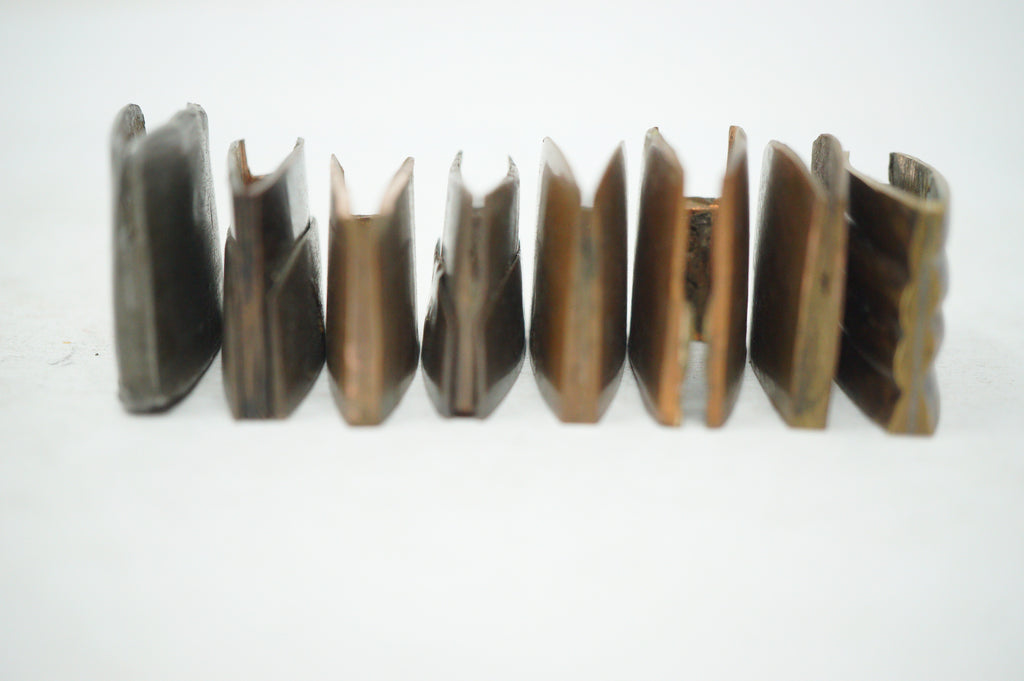Lot of 8 Antique Japanese Habaki Mixed Styles Copper Alloy Collar Fittings 0623G24