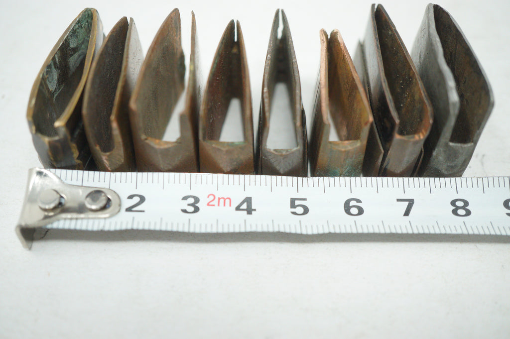 Lot of 8 Antique Japanese Habaki Mixed Styles Copper Alloy Collar Fittings 0623G24