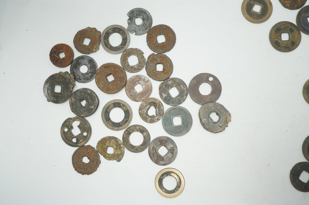 Japanese Edo Period Hole-Coin Bulk 280 Coins 1kg in Box Original from Japan 0204F24