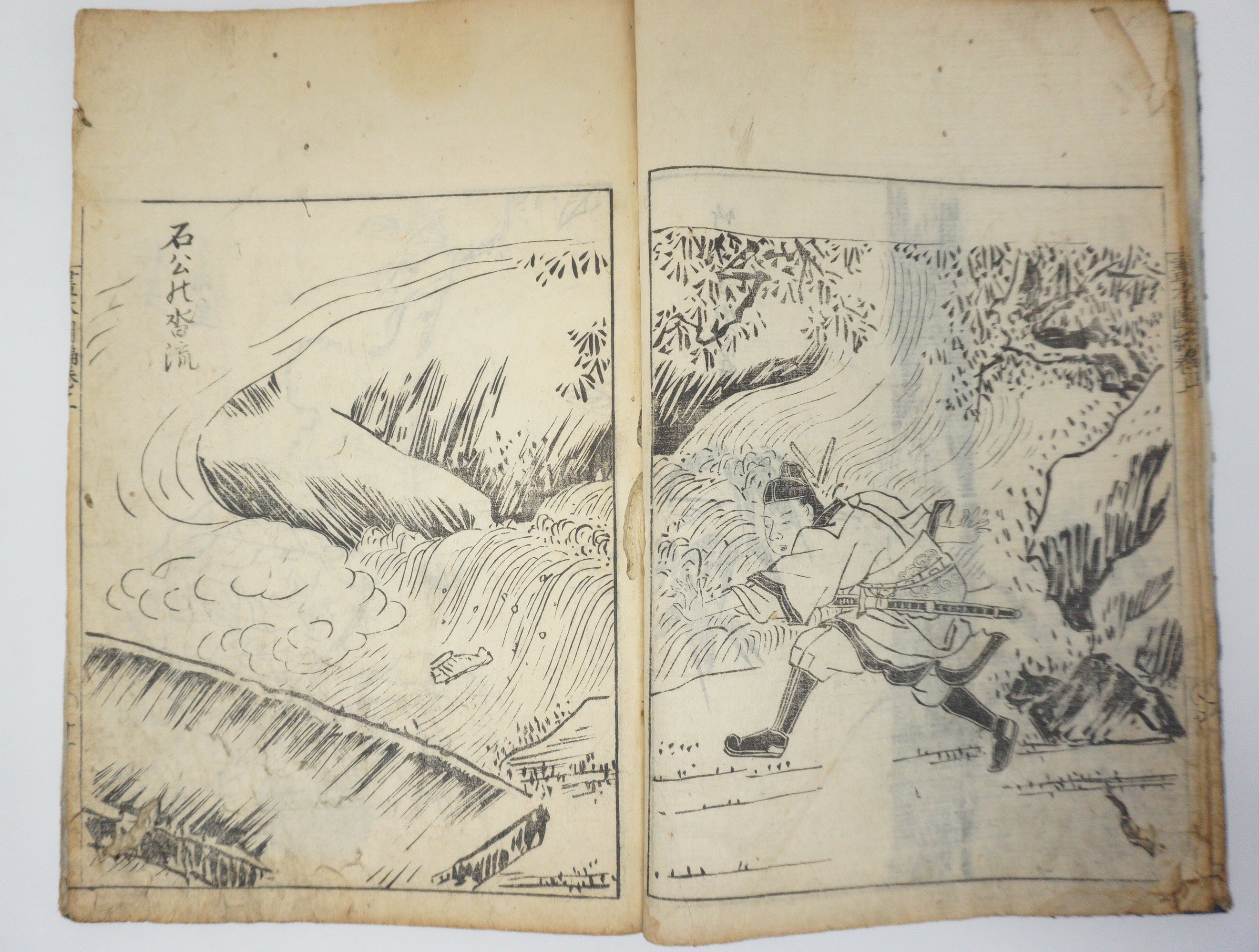 Antique Illustrated Book Set with 60 detailed Images Meiji Era Original by Ichicho Ei 0822D23