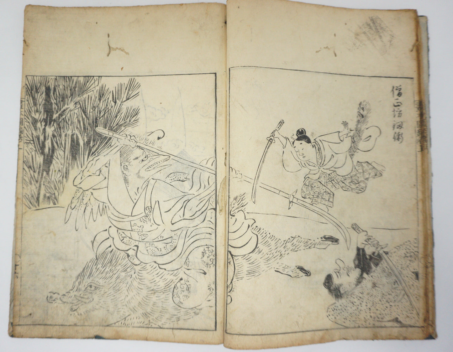 Antique Illustrated Book Set with 60 detailed Images Meiji Era Original by Ichicho Ei 0822D23