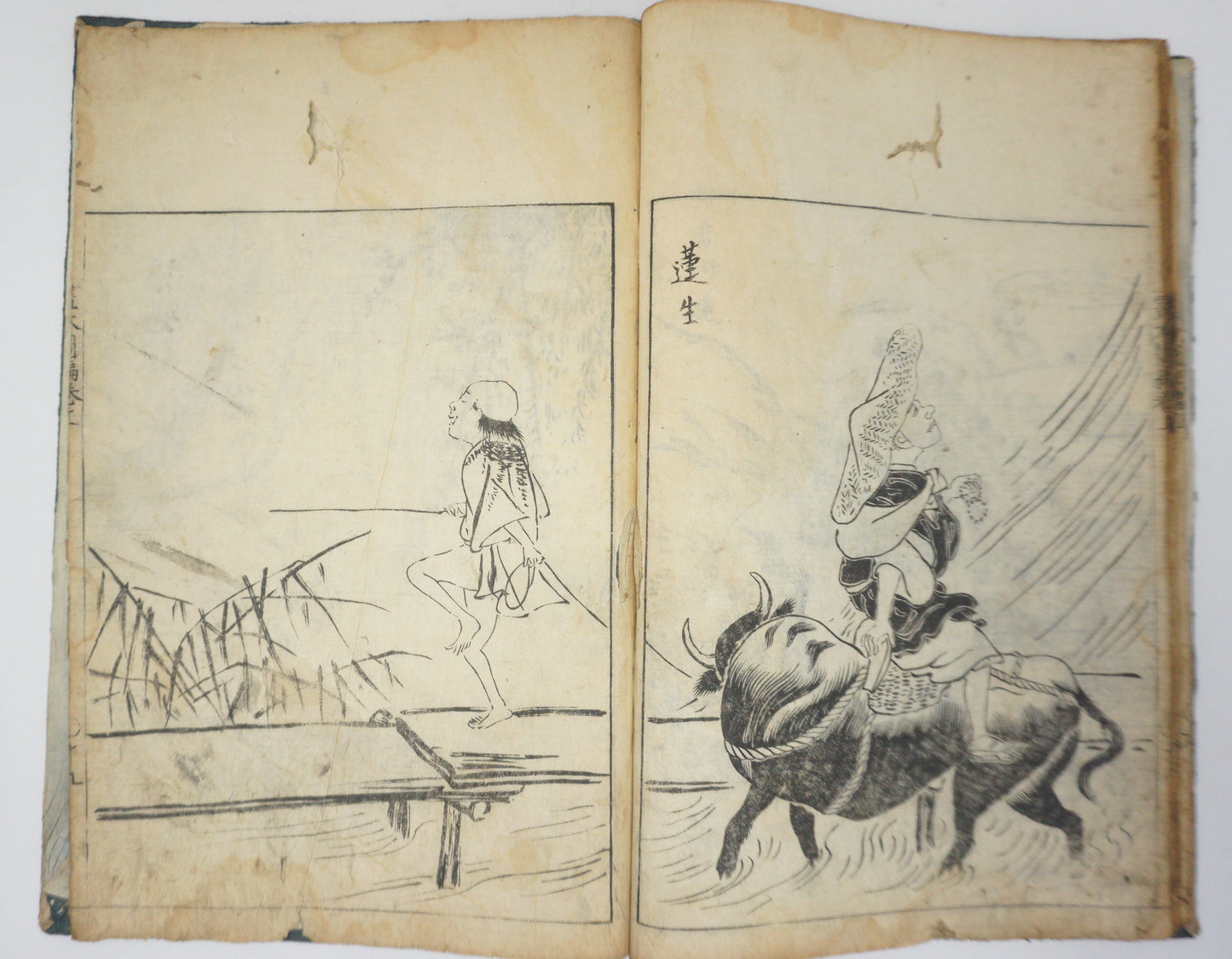 Antique Illustrated Book Set with 60 detailed Images Meiji Era Original by Ichicho Ei 0822D23