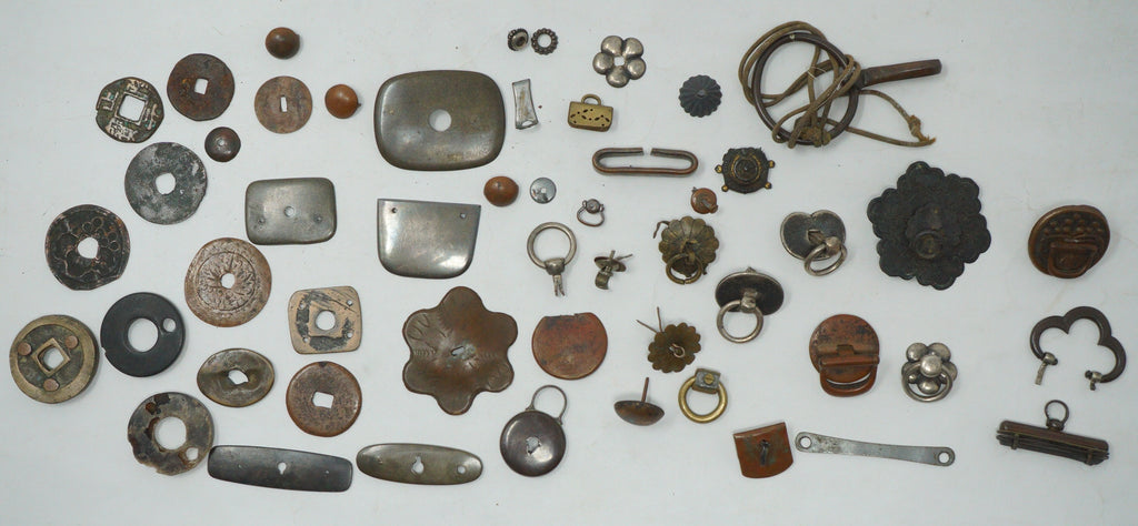 Japanische Maekanagu &amp; Kleinteile Sammlung Ca. 50 Einzelteile Antike Originale 0204F25