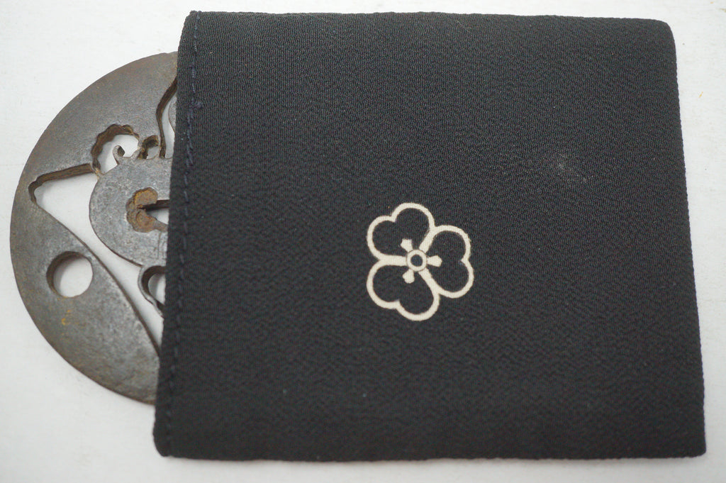 Authentic Iron Sukashi Tsuba Sword Guard Mount Fuji & Moon Landscape Motif Signed 0703G25
