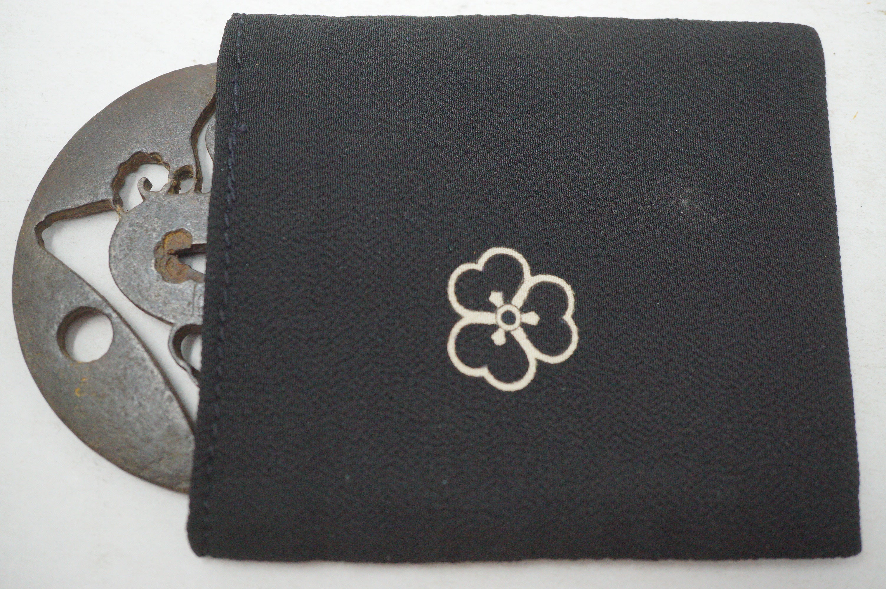 Authentic Iron Sukashi Tsuba Sword Guard Mount Fuji & Moon Landscape Motif Signed 0703G25
