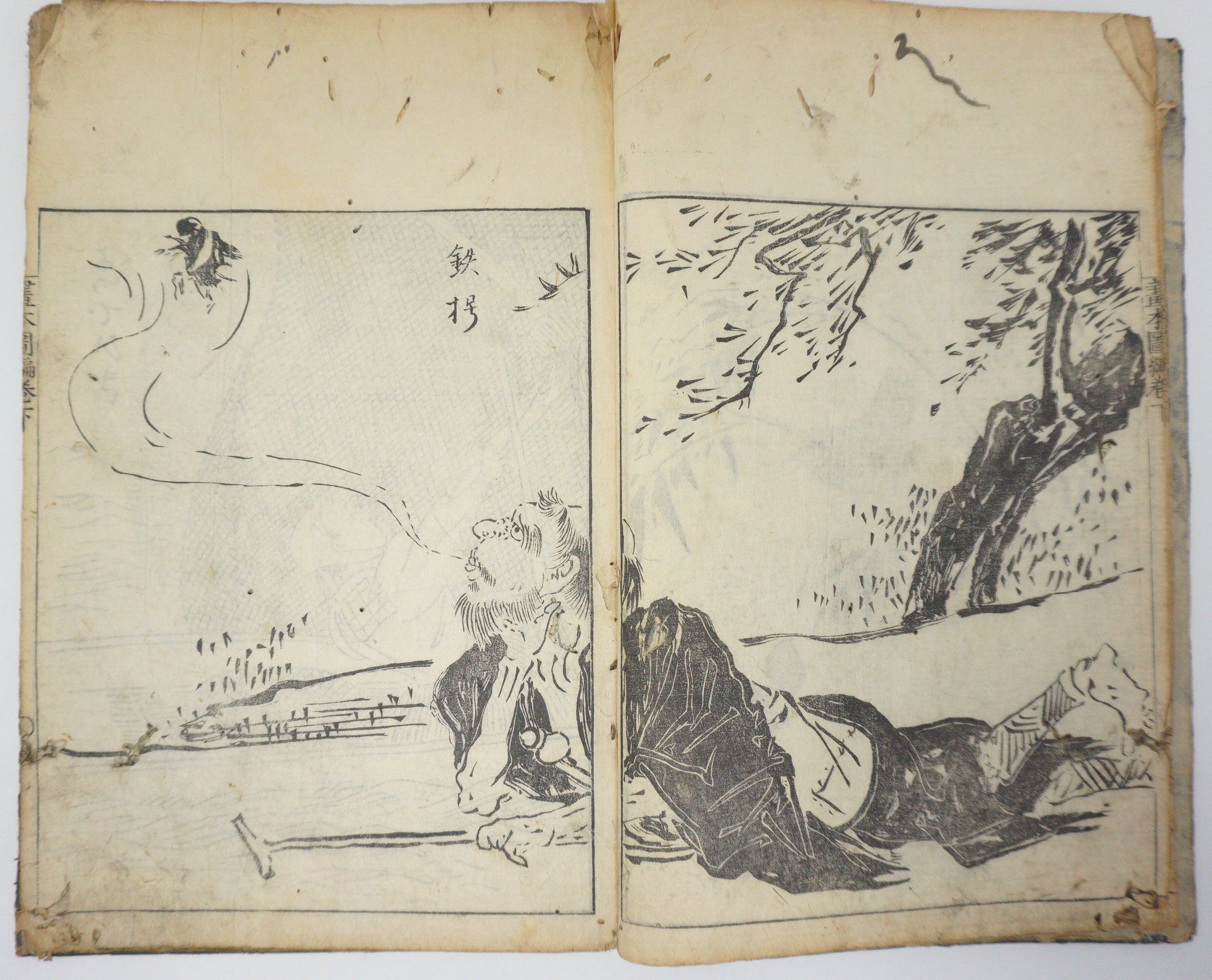 Antique Illustrated Book Set with 60 detailed Images Meiji Era Original by Ichicho Ei 0822D23