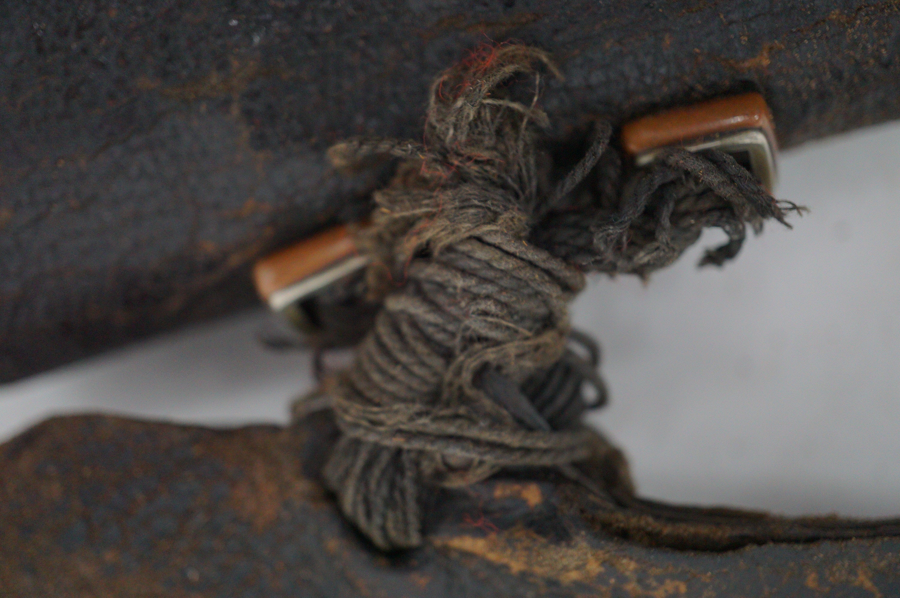 Japanese Antique Tobacco Ire Set "Karpfen" with Leather Pouch Set & Pipe fron Japan 0712D27