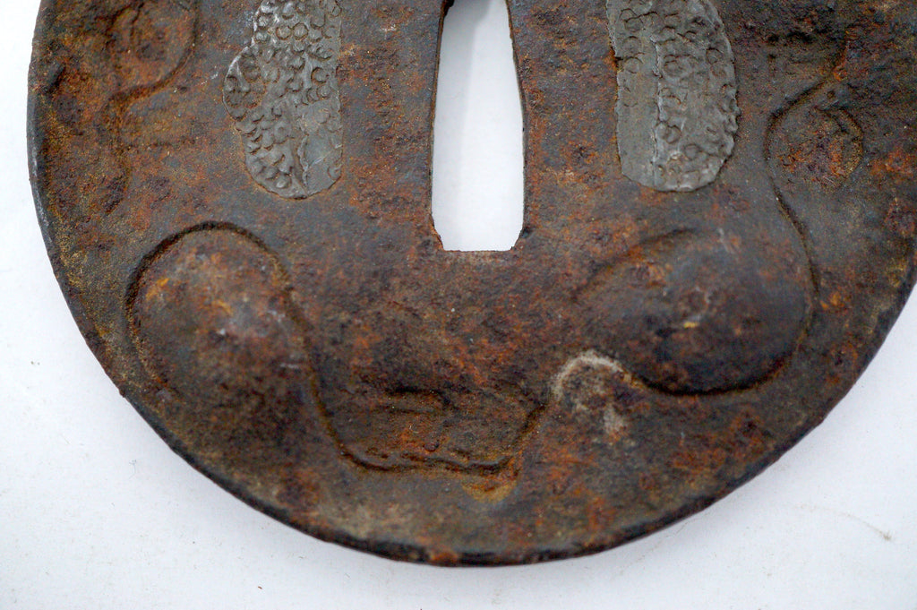 Japanese Iron Tsuba Guard for Katana or Wakizashi Sword from Japan 1214D27