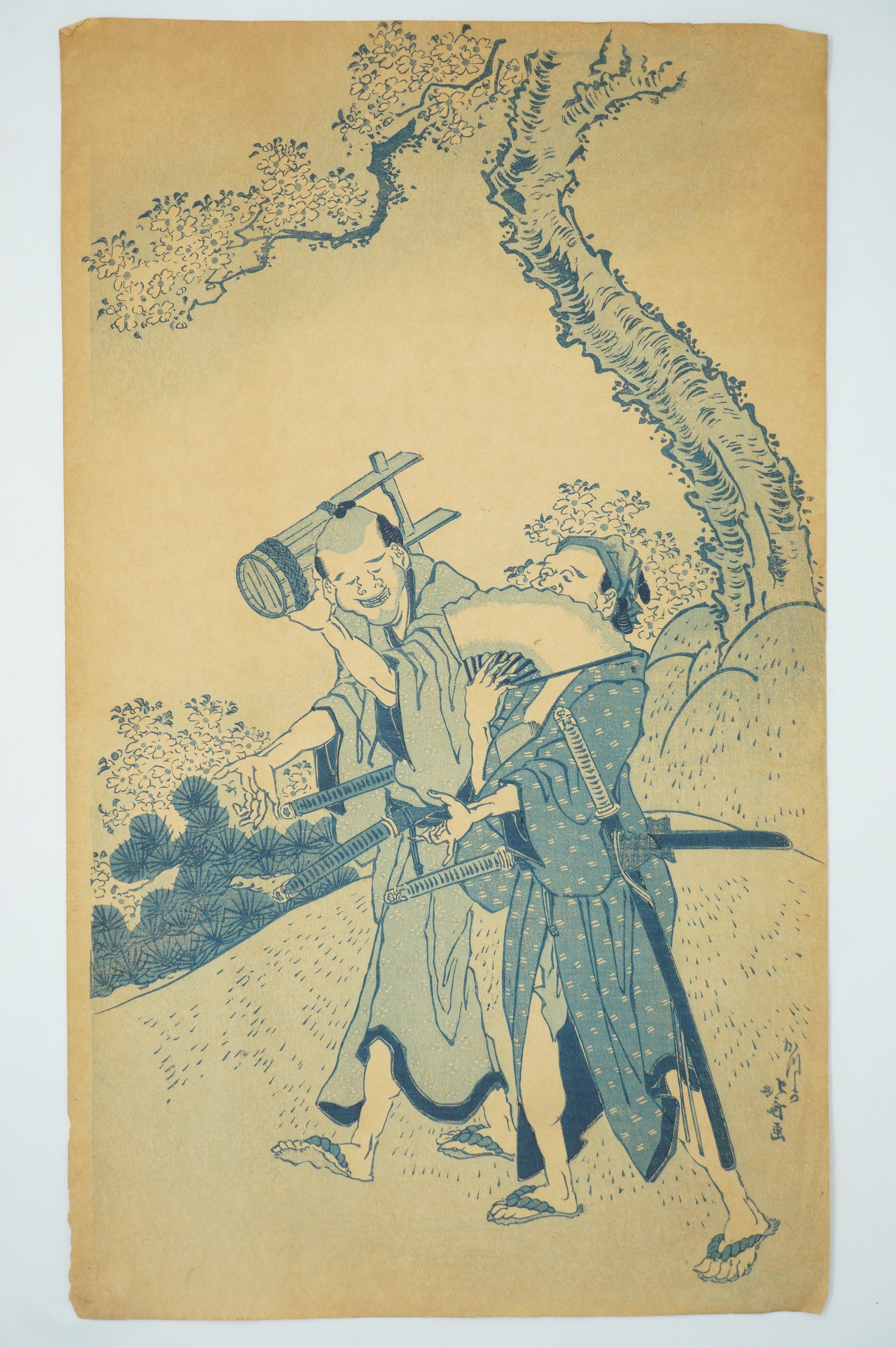 Japanese Quality Woodblock Reprint -Cherry Blossom Viewing with Sake- by Hokusai 0822E27
