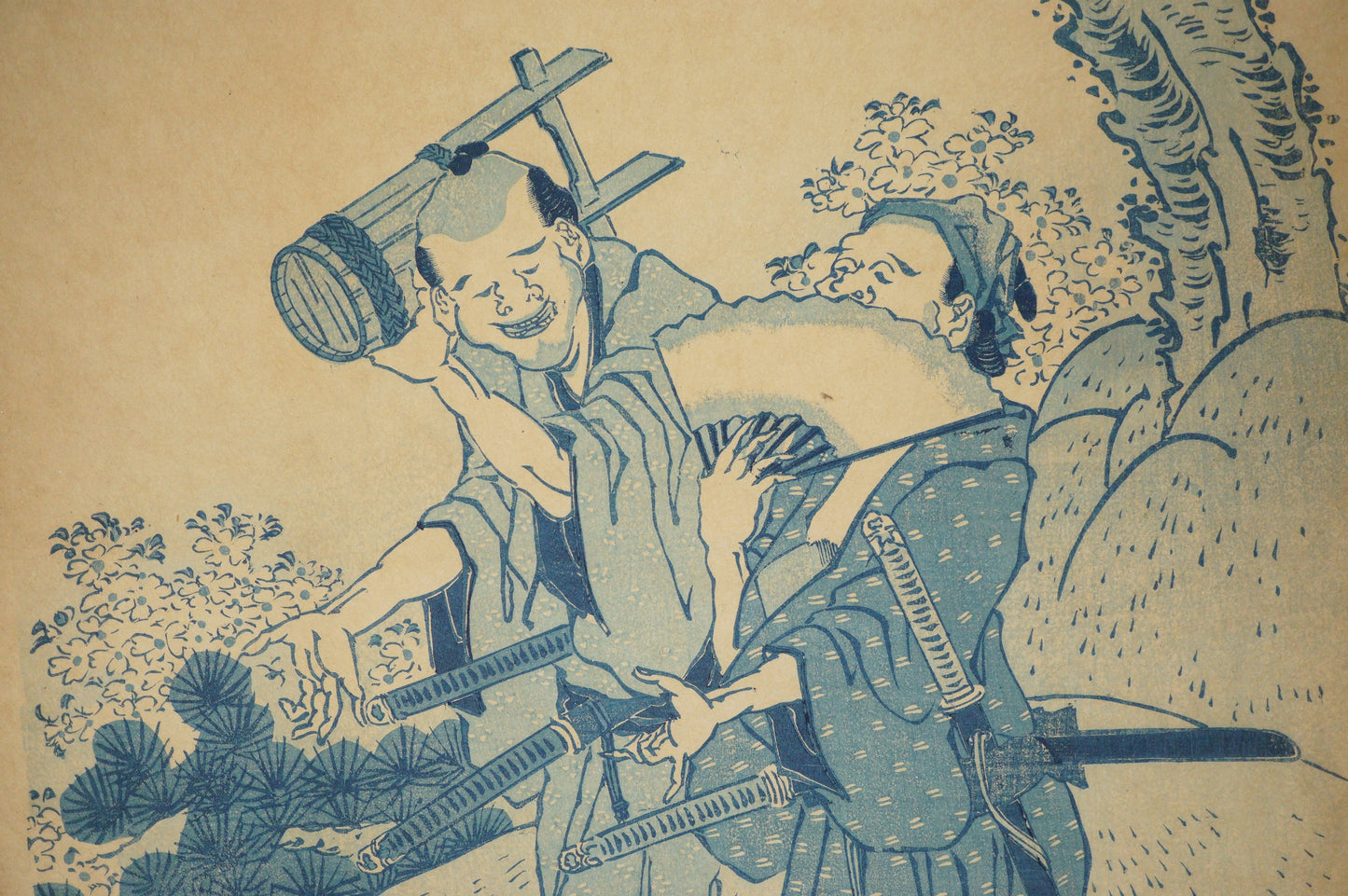 Japanischer Qualitäts-Holzschnitt-Nachdruck - Kirschblütenbetrachtung mit Sake - von Hokusai 0822E27