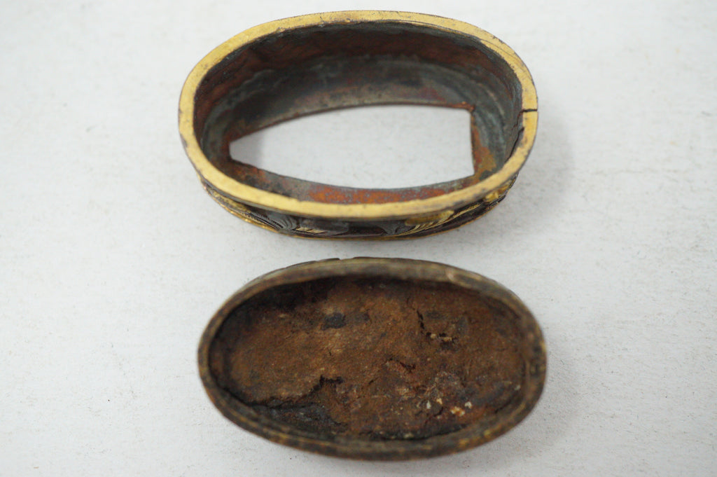 Edo Period Japanese Fuchi Kashira Handle Fittings Detailed Bird Flower Motif 0623G28